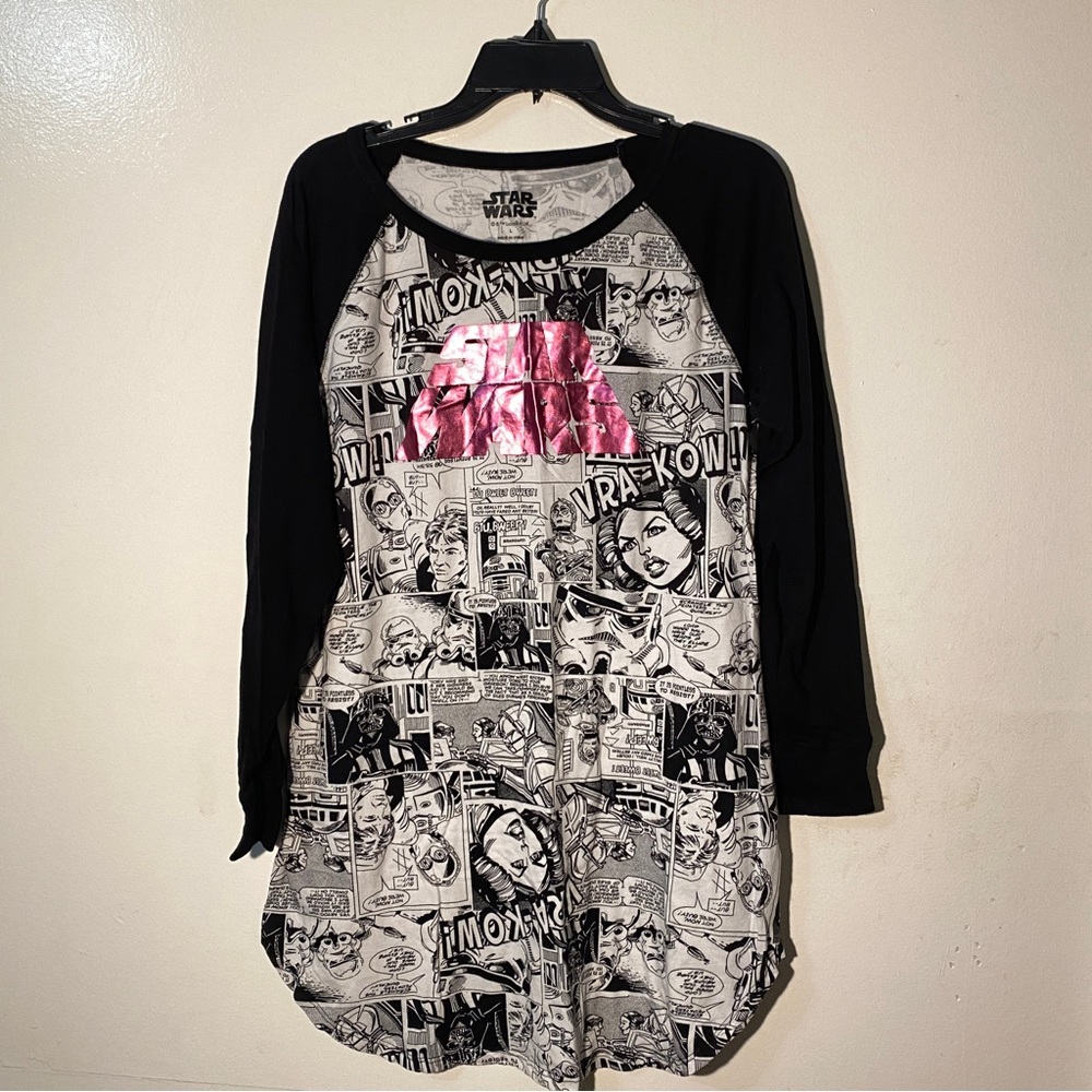 Star Wars Womens' Long Sleeved Night Shirt Size L